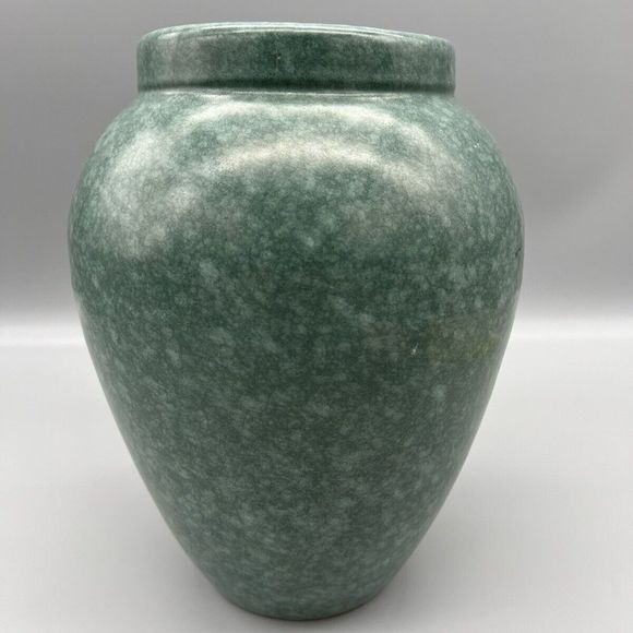 Robinson Ransbottom Pottery Oil Jar Victoria Green Glaze 1930s Arts Crafts Ohio - Picture 2 of 8